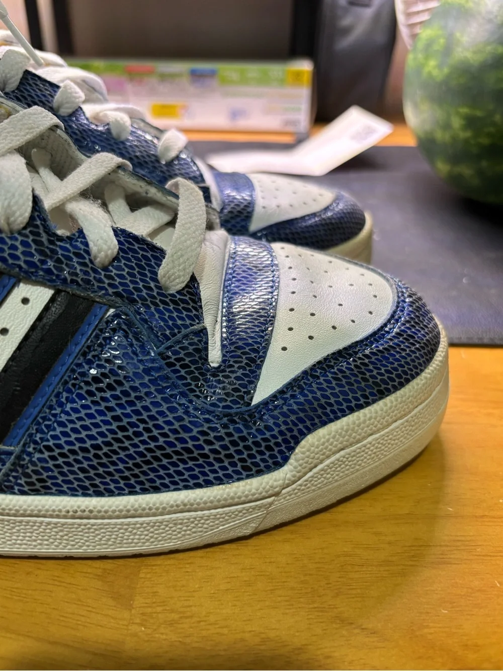 ADIDAS RUN-DMC FLEETWOOD HIGH TOP SNAKESKIN LEATHER SNEAKERS MENS.